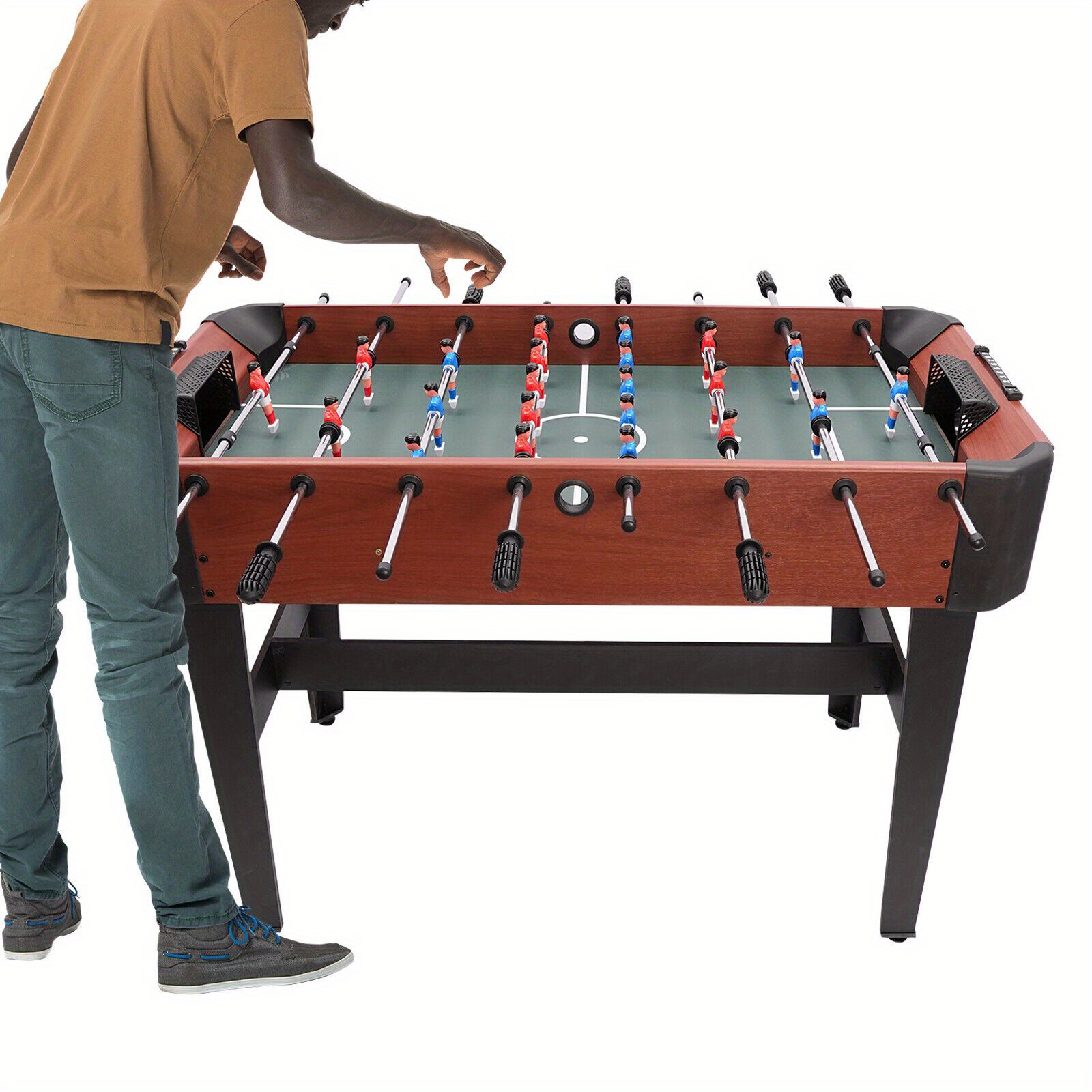 47-inch Foosball Table Designed For Home Use, Accommodating 8 Players With A And A Goalie That Can Degrees, With Balls Included