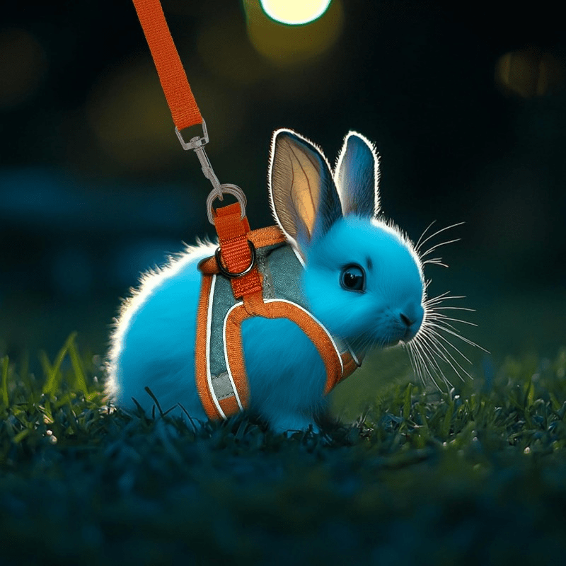 Dit is een tuigje en riemset gemaakt van verstelbaar, reflecterend materiaal