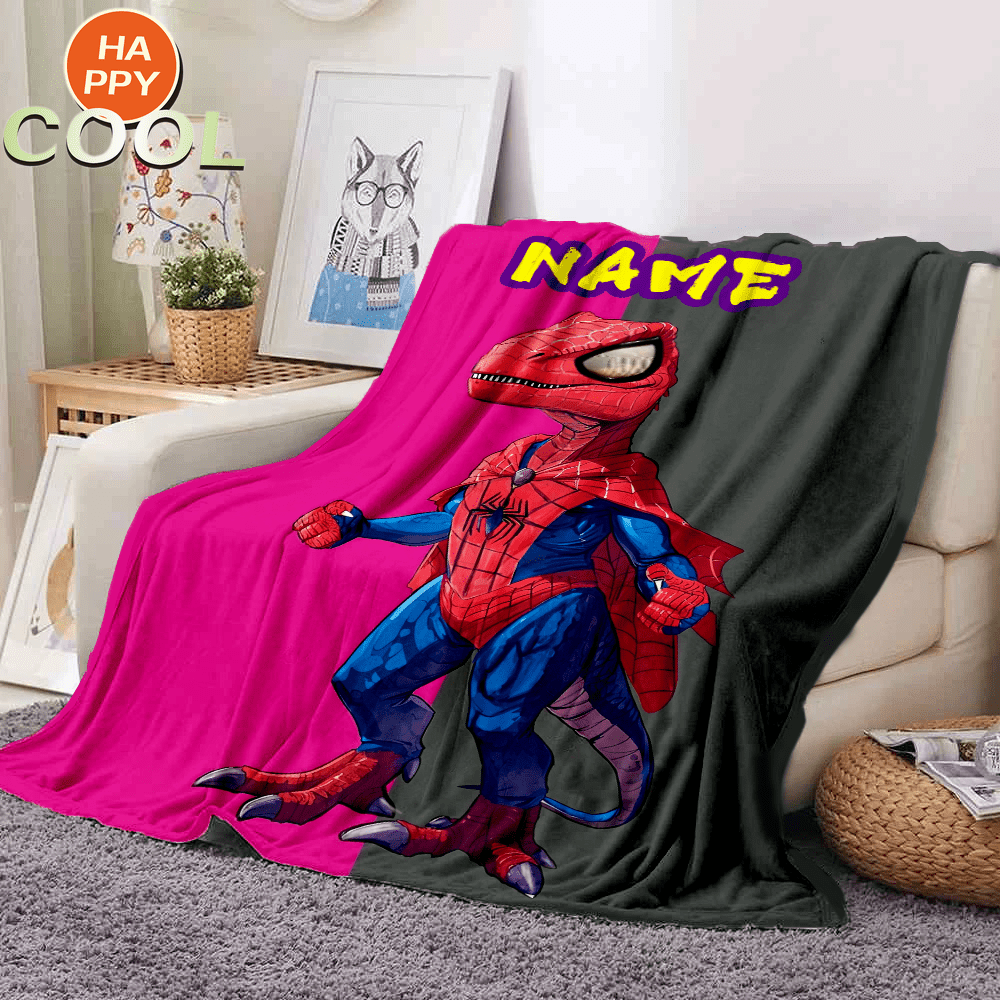 

1pc Personalized Name Dinosaur Flannel Blanket, Comfortable And Soft, Digital Printing, Suitable For Sofa Bed, Car, Office, Living Room, Suitable For Boys' Christmas, Birthday Gifts.