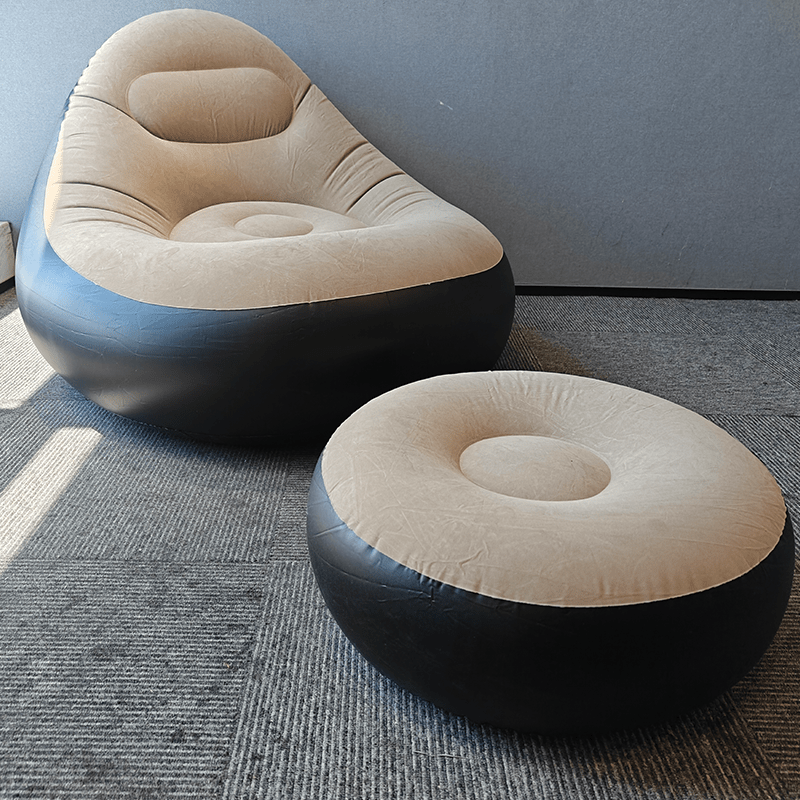 E-shop Aufblasbares Sofa mit Ottoman | Lazy Sofa Bett für Zuhause, faltbarer Outdoor Camping Quick-Charge Freizeitstuhl. Hochwertiges aufblasbares Sofa
