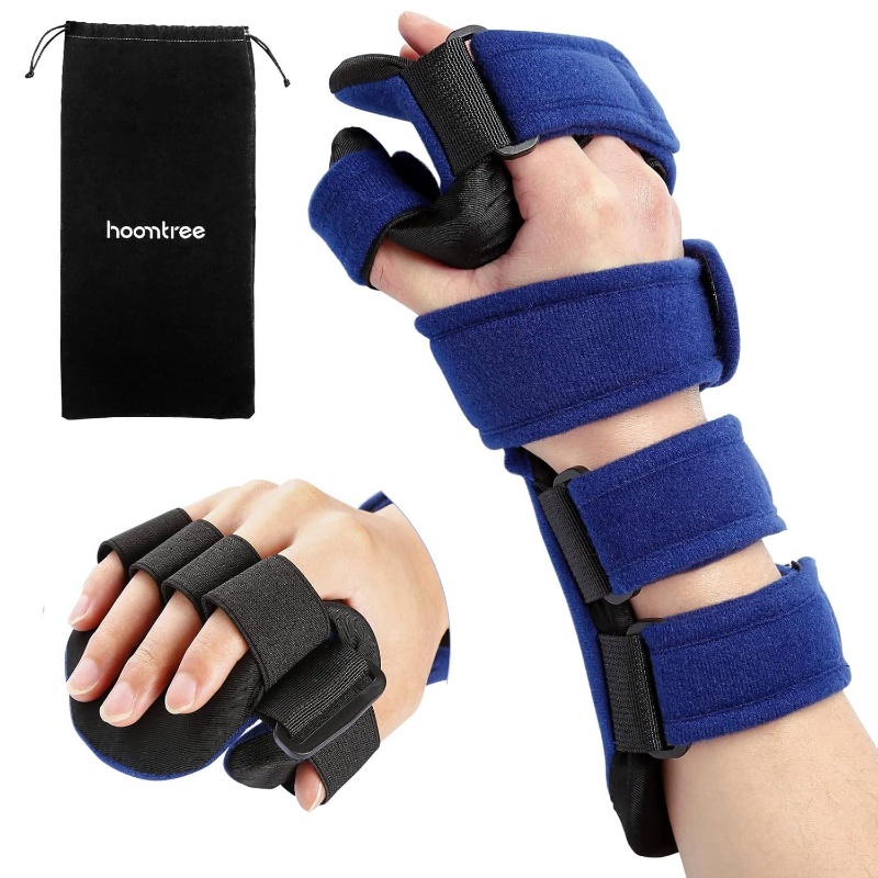 RightLeft Resting Hand Splint | Stroke Resting Hand Splint with Finger Separator, Functional Immobilizer Wrist Finger Support Brace, Suitable for Sprain Fracture, Tendonitis, Dry Clean Only, Pull on Closure, Stainless Material