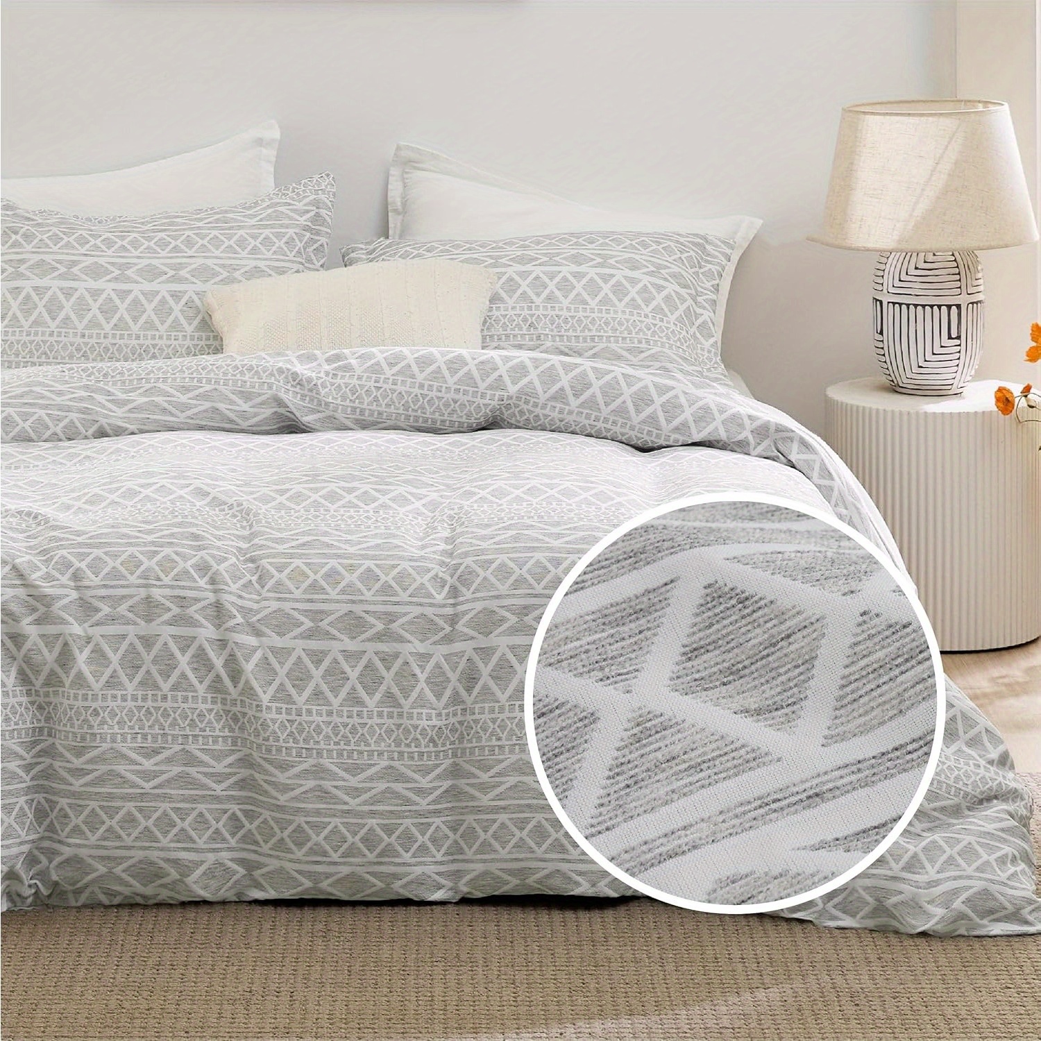 

[2pcs/3pcs Duvet Cover Set] 2pcs/3pcs Bedsure Duvet Cover Set, Breathable Polyester Jacquard Bedding, Machine Washable, , With No Insert For Bedding