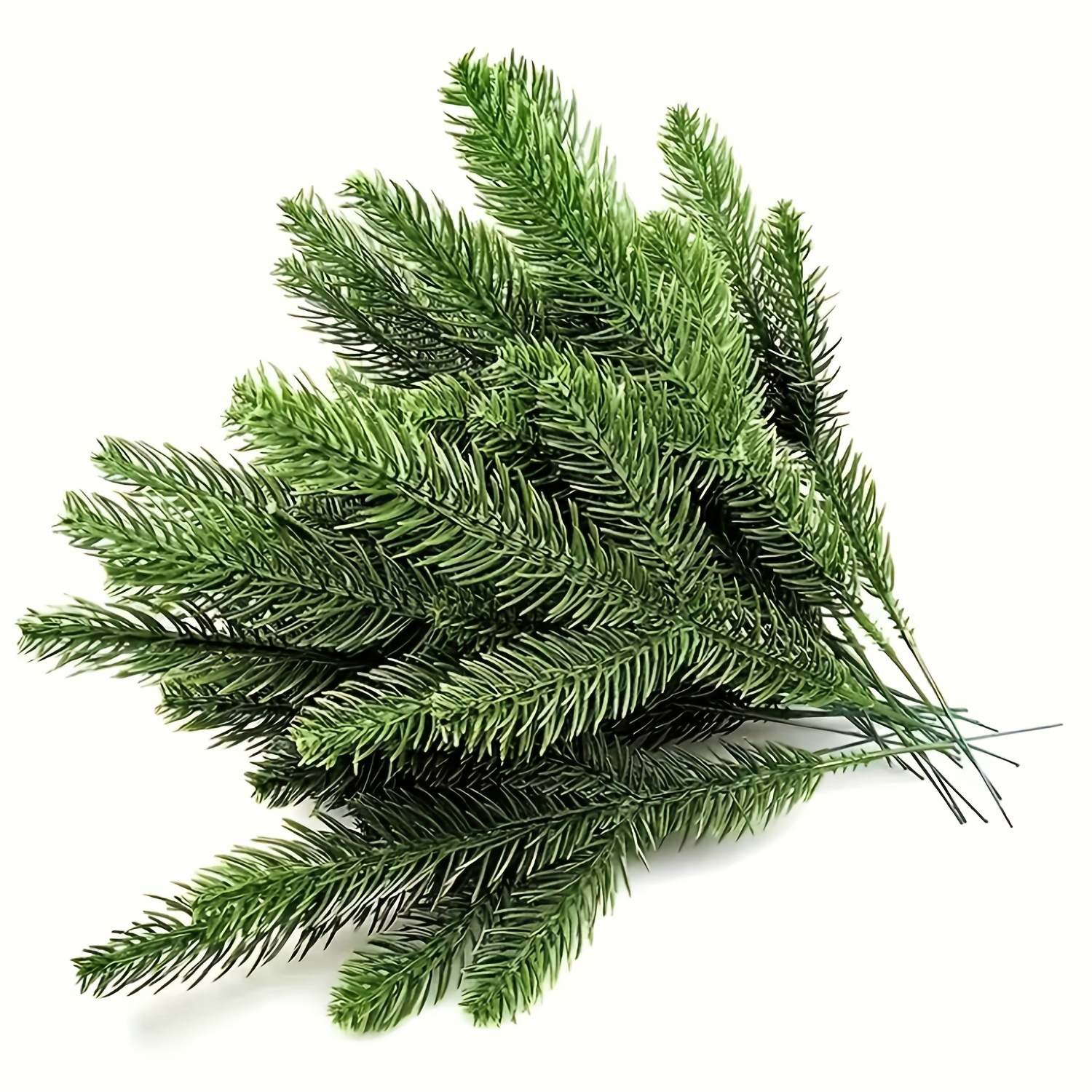 10pcs Christmas Artificial Needles Pine Branches For Diy Wreath Crafts, Christmas Tree Ornament