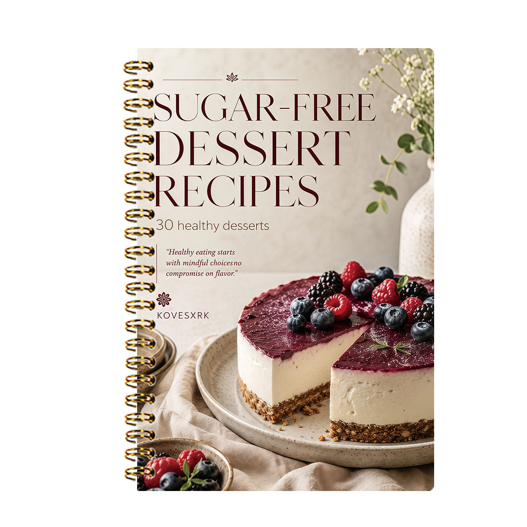 TEMU 1pc|sugar-free Dessert Recipe Book - 2d Flat Design Cover | Designed For Diabetics, Seniors, And Health- Families, Contains 30 Low-calorie
