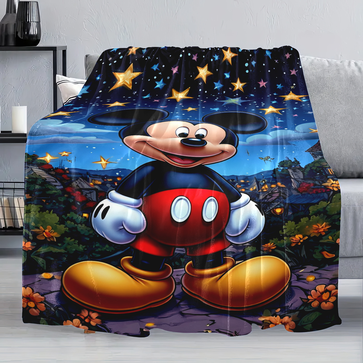 

1pièce Couverture en tissu de Disney Mouse Motif - , chaud et personnalisé pour canapé, lit, voyage, camping, salon, bureau - Lavable en machine