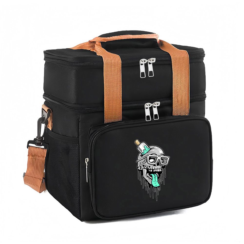 TEMU 1pc Insulated Lunch Bag Thermal Tote With Ice-pop -compatible - Reusable Non-food Contact Cooler Suitable For , Zipper Closure Lunch Box Carrier