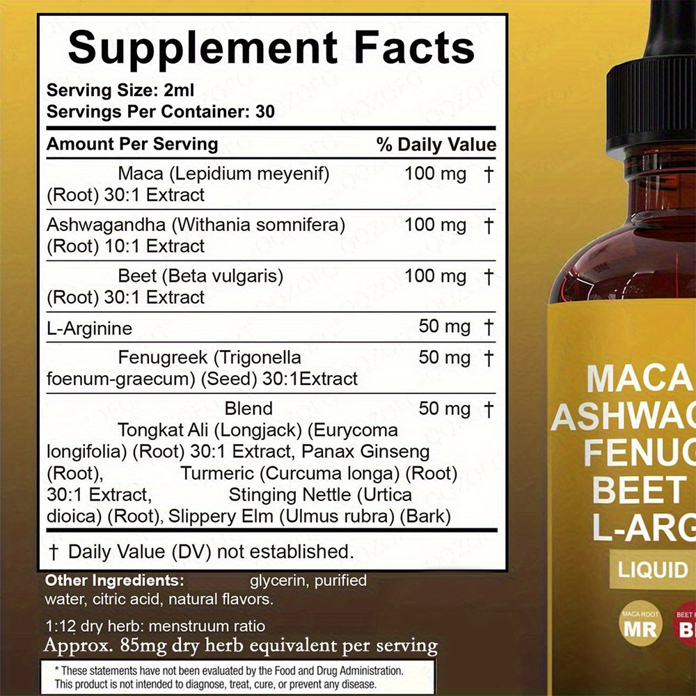 Flüssiges Nahrungsergänzungsmittel – für Männer und Frauen, synergisierte Formel aus Roter Bete und indischem Ginseng, antiallergische Flüssigkeit, unterstützt Energie und Vitalität_voghion.com