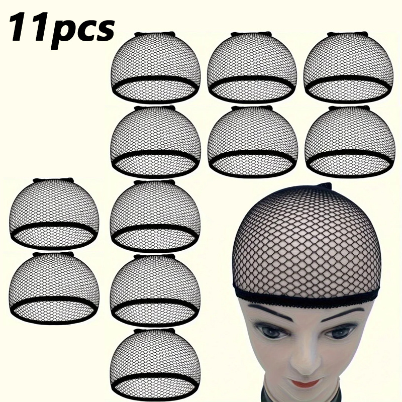 TEMU 11pcs Enclosed Wig Set Suitable For - High-elasticity Breathable Non-slip Nylon With Stretchable Wig , Durable Wig Fixing For Theater,,, Daily