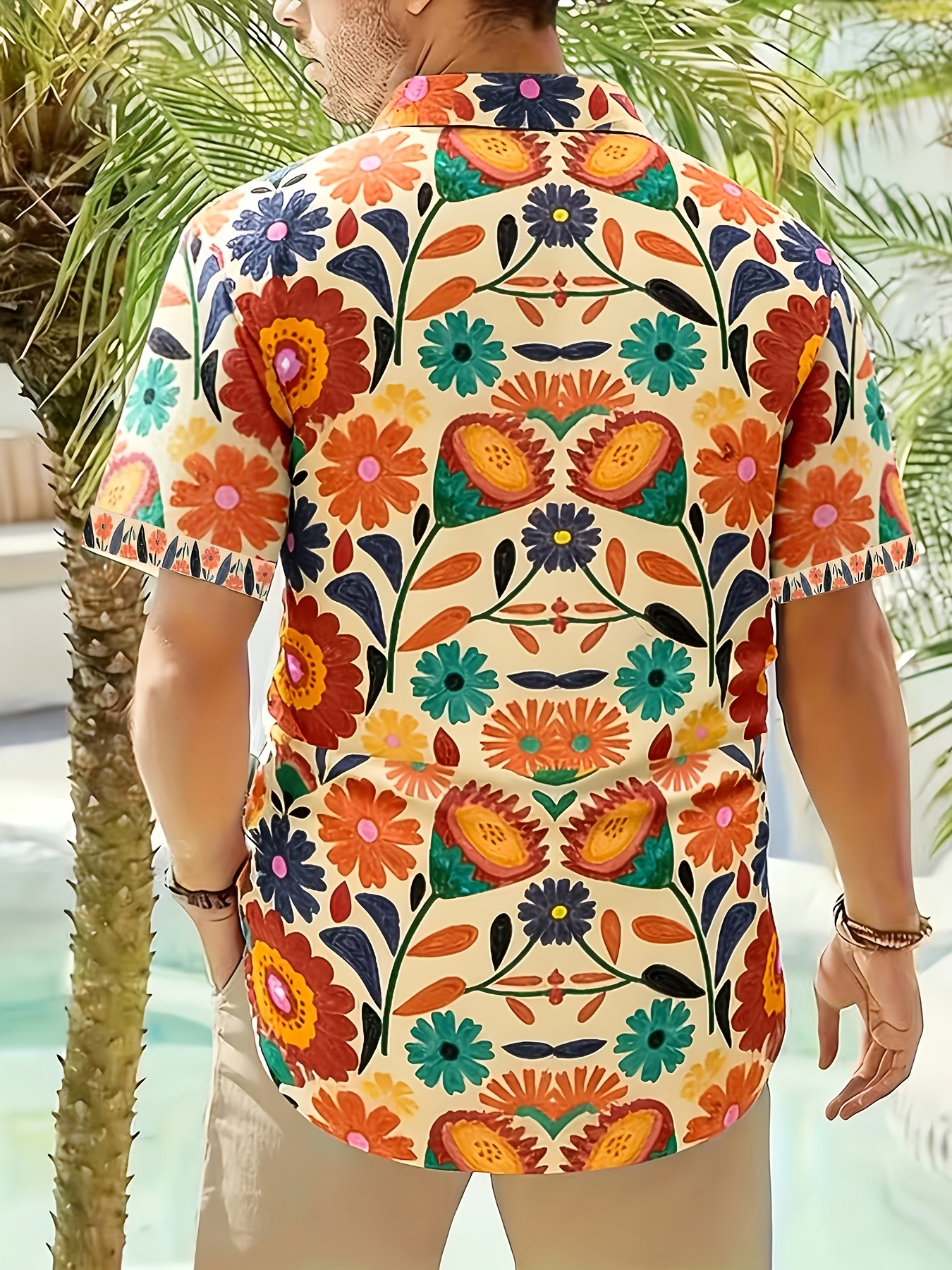 item picture mens bohemian style vacation flower shirt mexican party short sleeve top