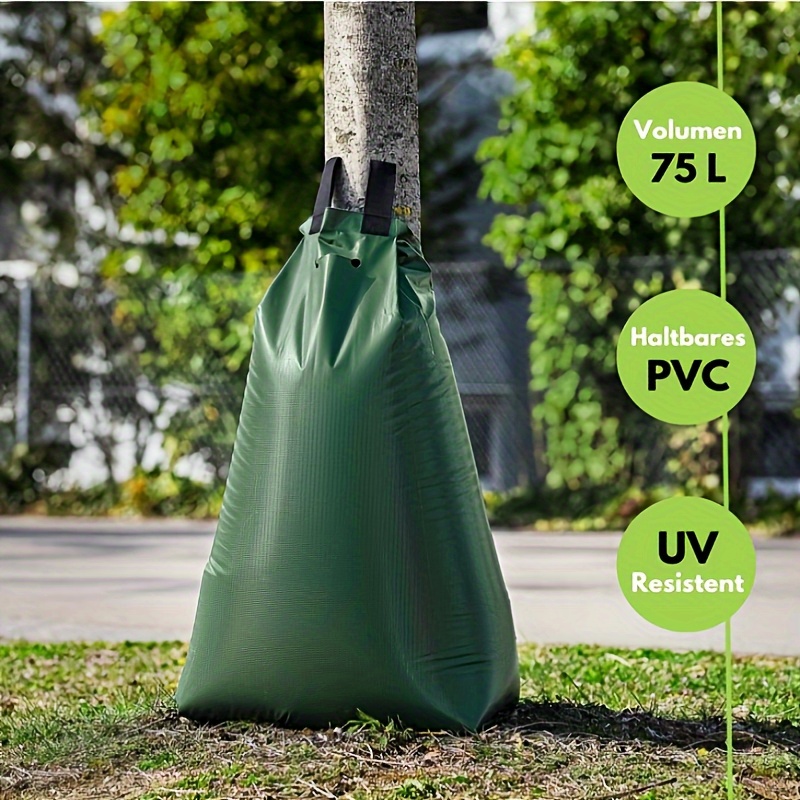 TEMU 20-gallon Thickened Pe Tree Watering Bag - Reusable And Durable Garden Plant Watering Bag With Hanging Strap, Suitable For Large Plants, Shrubs,
