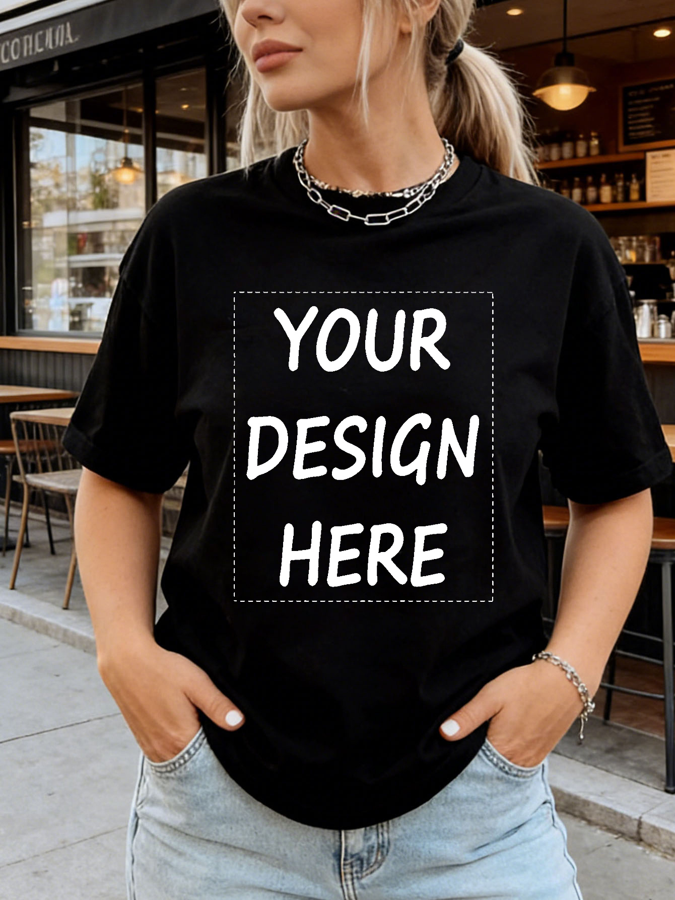 customizable round neck spring summer t shirt for women with your   photo or logo print personalized photos   breathable comfortable and meaningful clothing a fashionable short sleeve item for ladies