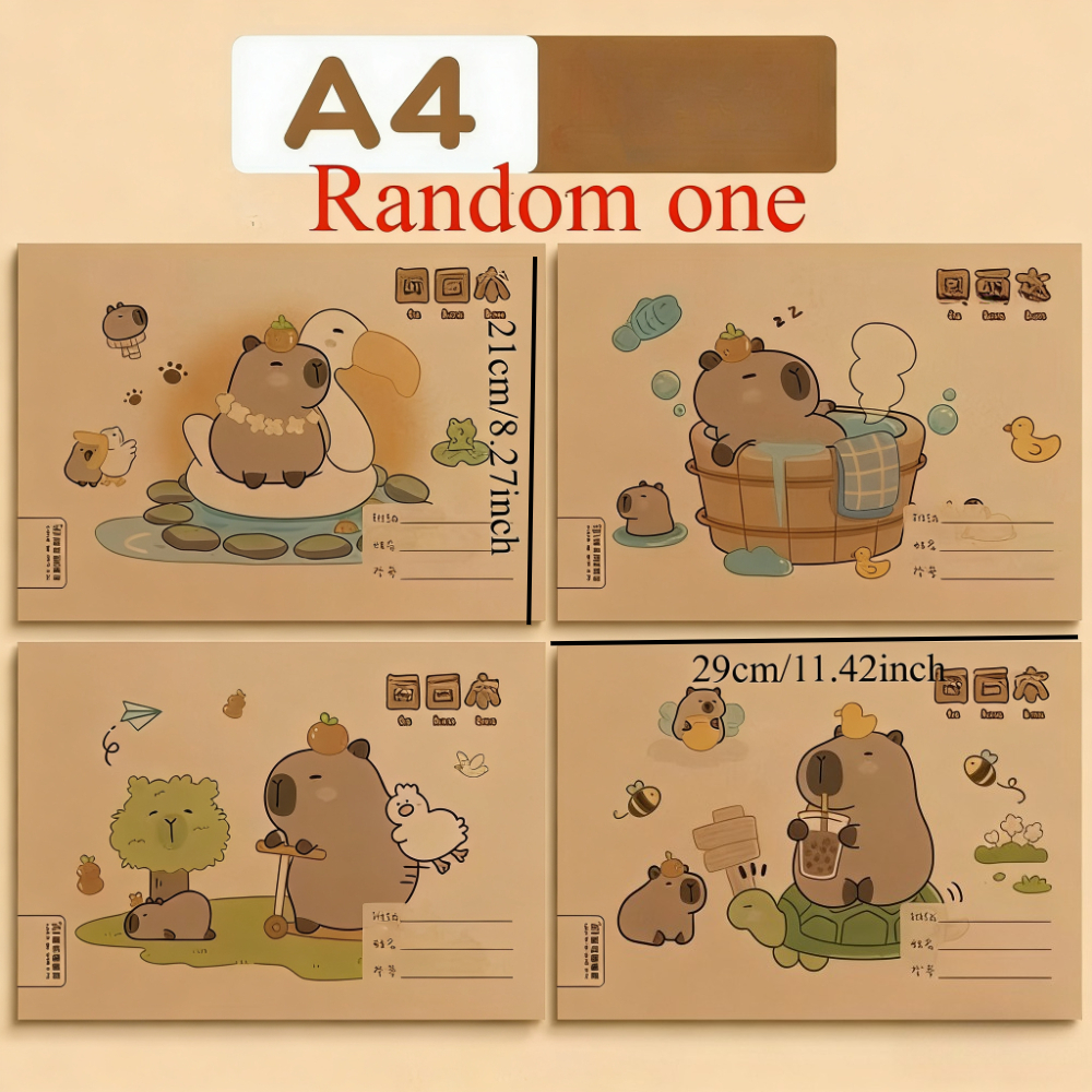 Capybara A4 Blank Sketchbook, Art Drawing Book