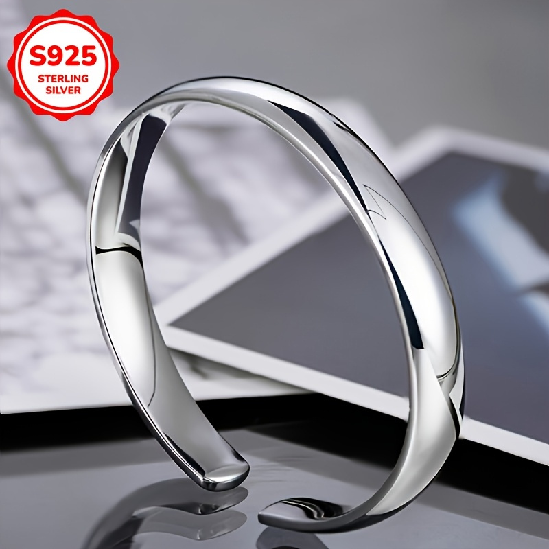 925 Sterling Silver Bangle Bracelet, Low Allergenic for Daily Wear