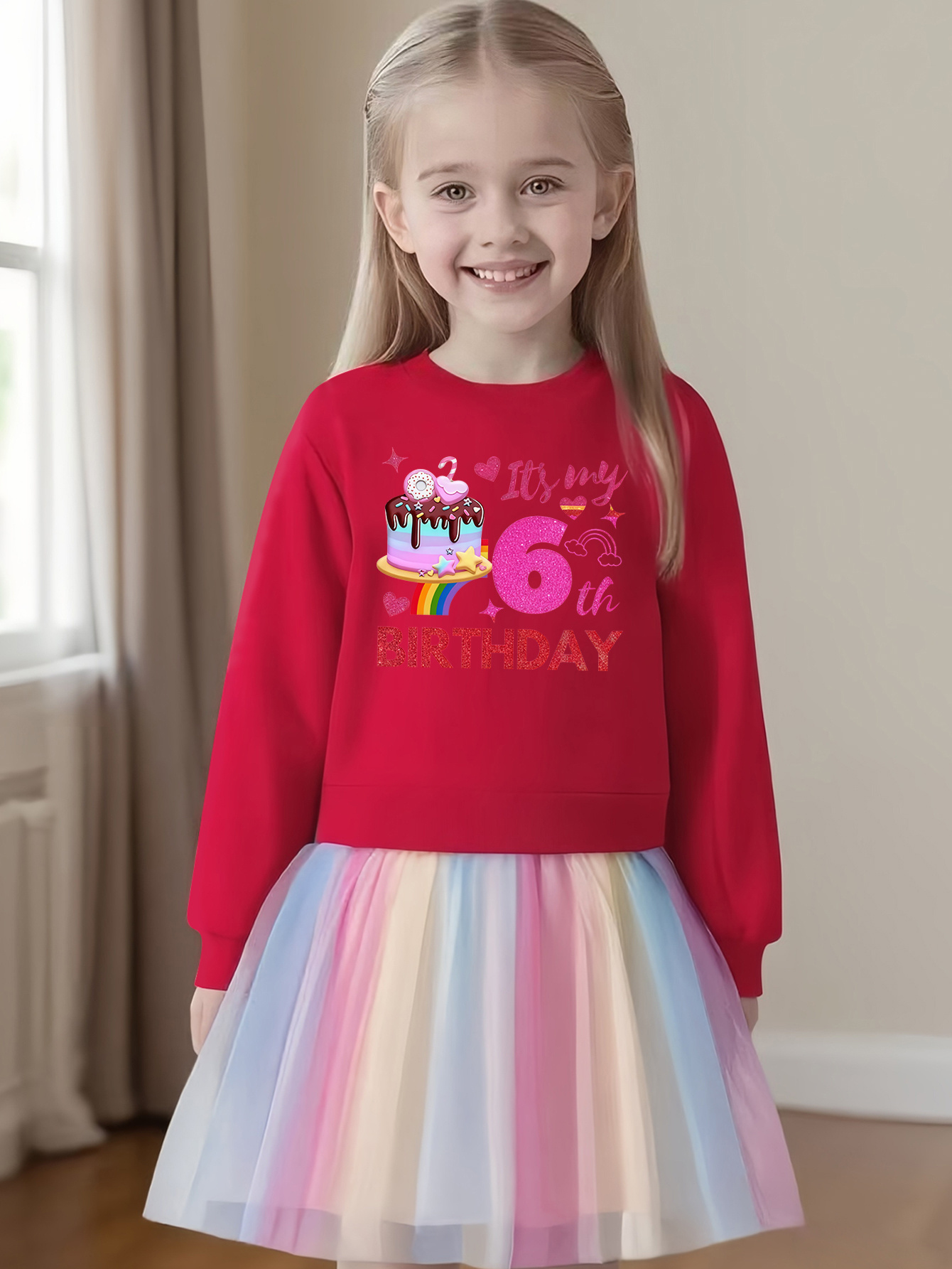 girls 6th birthday dress lace panel dress suitable dance - Temu Bahrain
