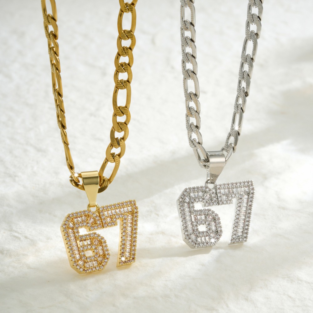 3A Zirconia Composite Cube Hip-Hop Pendant Necklace