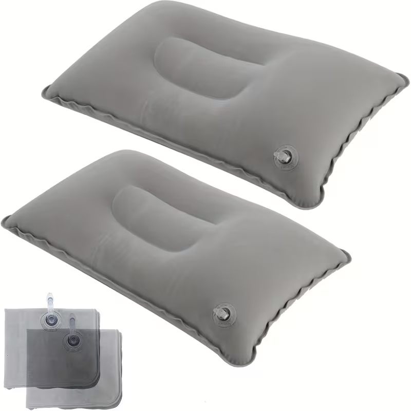 juego de 2 almohadas de cuello inflables multifuncionales mejoradas para    , color  , diseño ergonómico contorneado que se   con precisión a   cervical, material ultrasuave     que   el     de un uso prolongado, tela transpirable