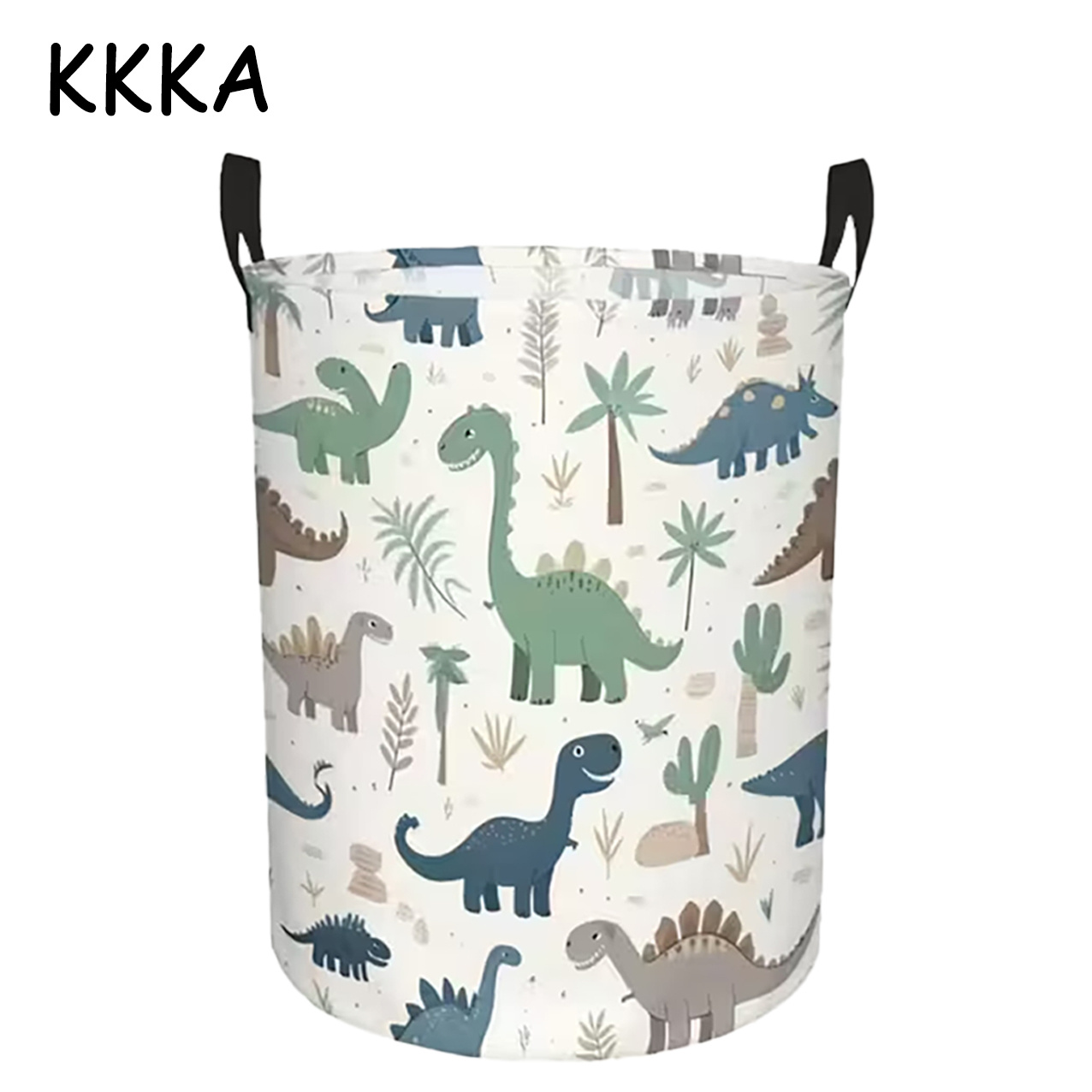 TEMU 1pc Dinosaur-themed Foldable Storage Basket With Dinosaur Team Amusement Park - Suitable For Dorm, Bathroom, Bedroom, & Clothes Hamper, Sturdy