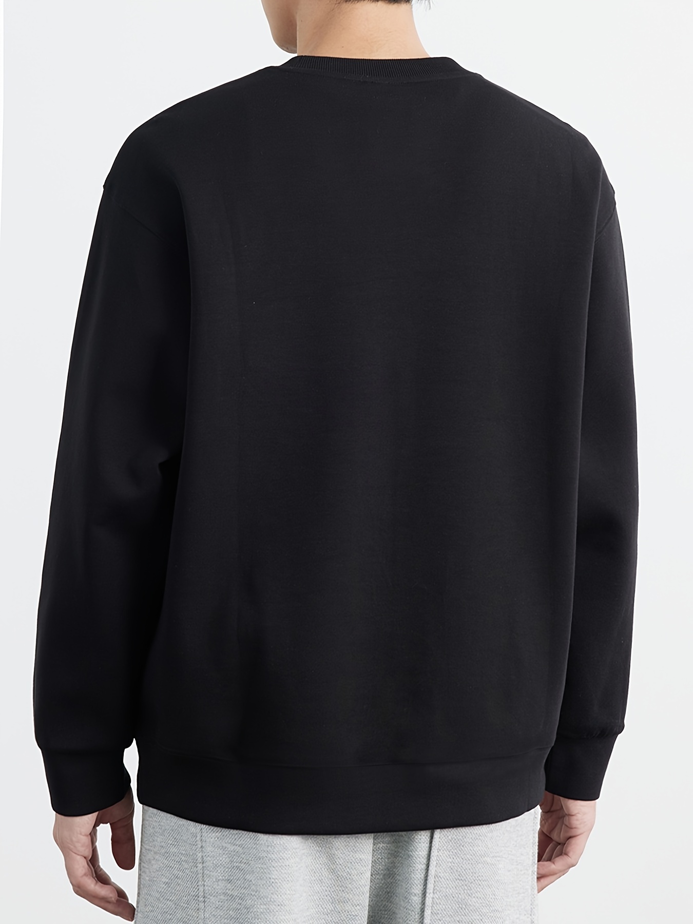 mens reindeer print fall   neck pullover sweatshirt