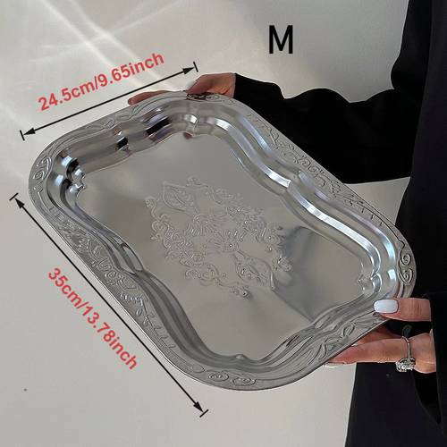 vintage stainless steel flower plate ideal for dining canteen fruit serving restaurant use outdoor camping and picnic tableware