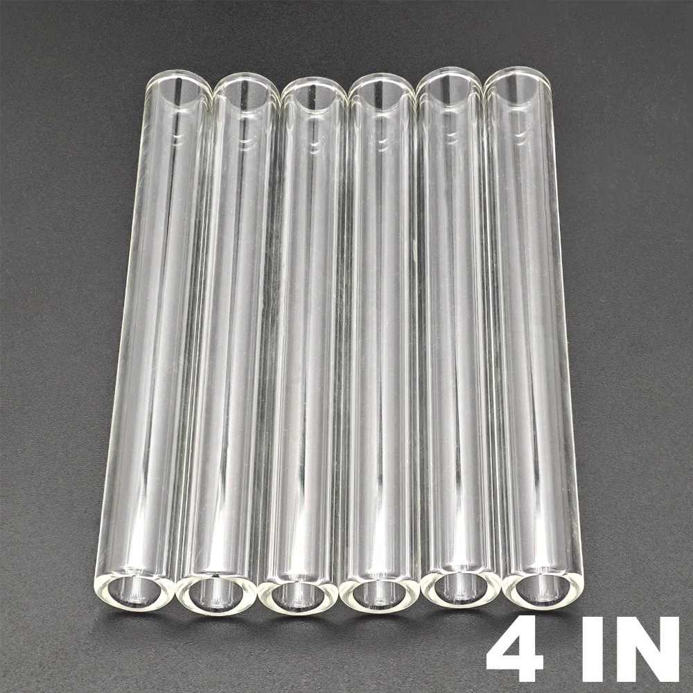 TEMU 6pcs Set Of Transparent Glass Tubes, Length 3-6in, Od 12mm, Id 2mm, Suitable For Industrial Fittings, Research, Cut, High Temperature Resistant