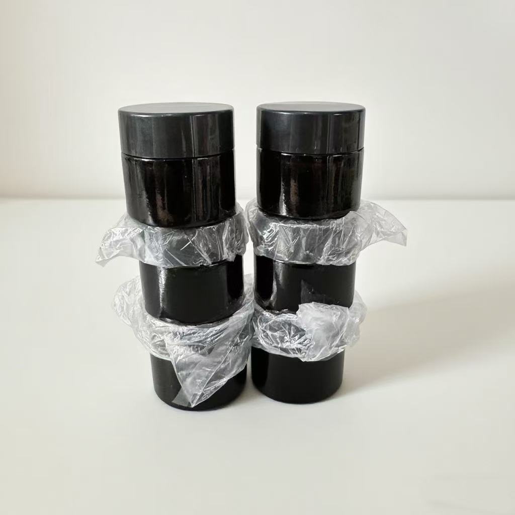TEMU 6pcs 10g/20g/30g -capped Glass Tea-colored Cream Bottle, Empty Can For Cream And Face Cream, Refillable No-makeup Cream Glass Can, Mask, Eye