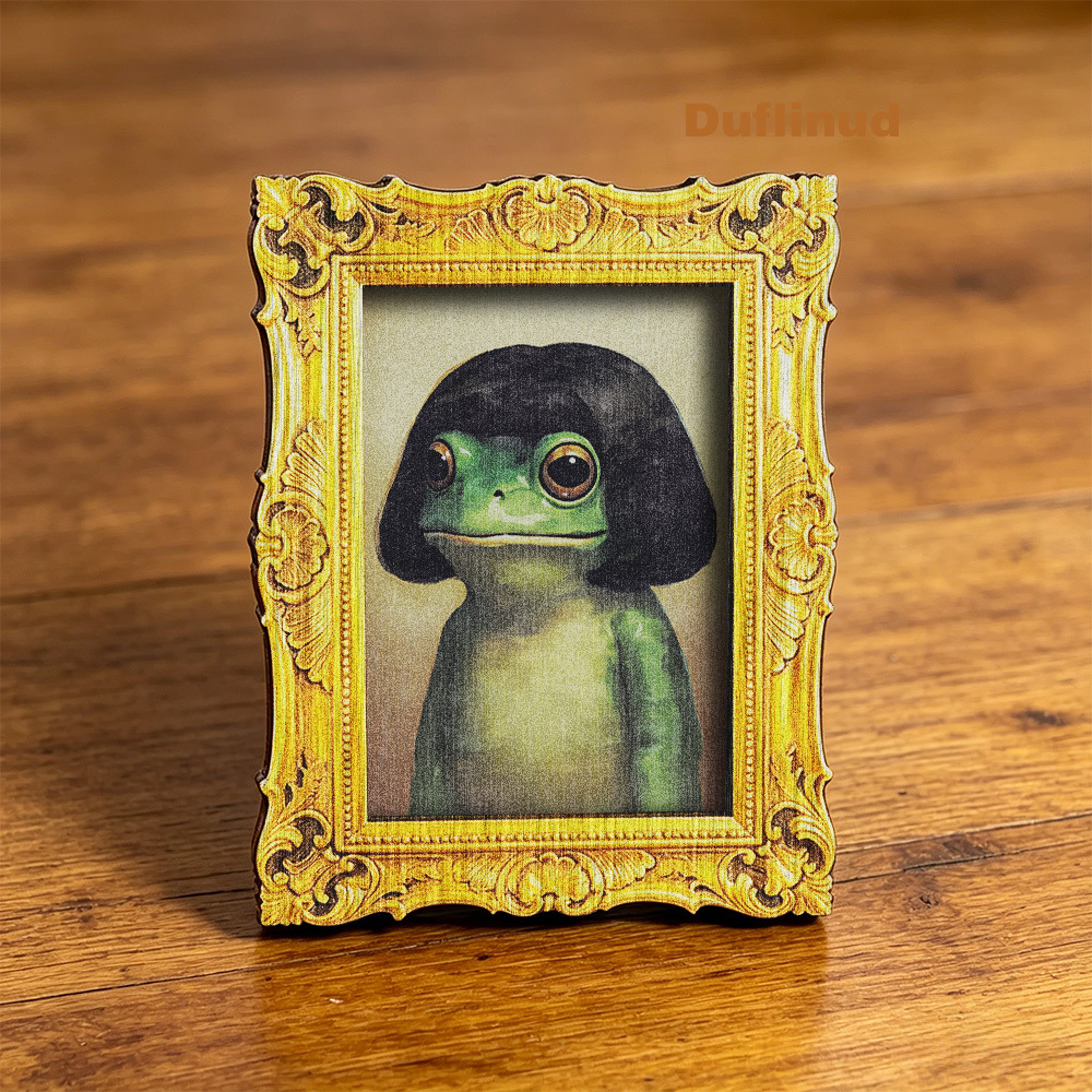 TEMU 1pc Adorable Frog-shaped Fridge Magnet, , Wooden Fridge Sticker, Fun Home Decor, Small Cute Frog Image, Kitchen And Office Space, Creative Gift
