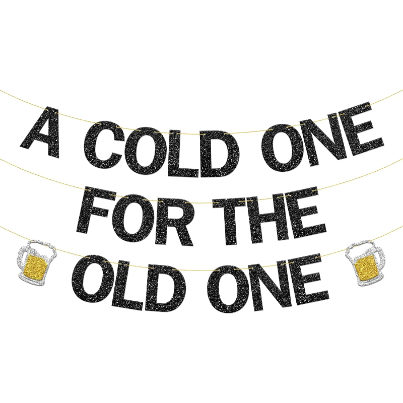 TEMU Cold Drink Banner For , Fun Beer Birthday Decoration, Suitable For Men's Birthday Parties At Ages 30, 40, 50, 60, 70, 80, 90, And 100