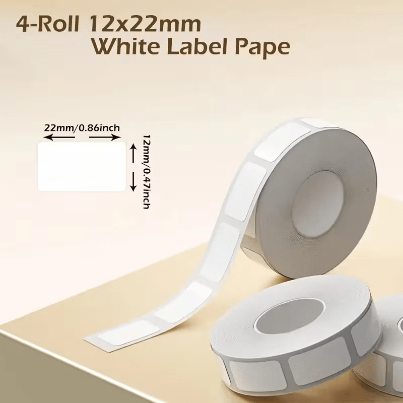 TEMU 12x22mm (0.47 X 0.86 Inches) Printing Paper, And Oil-resistant, Suitable For Item Labeling, Office And Home Storage Identification, Compatible
