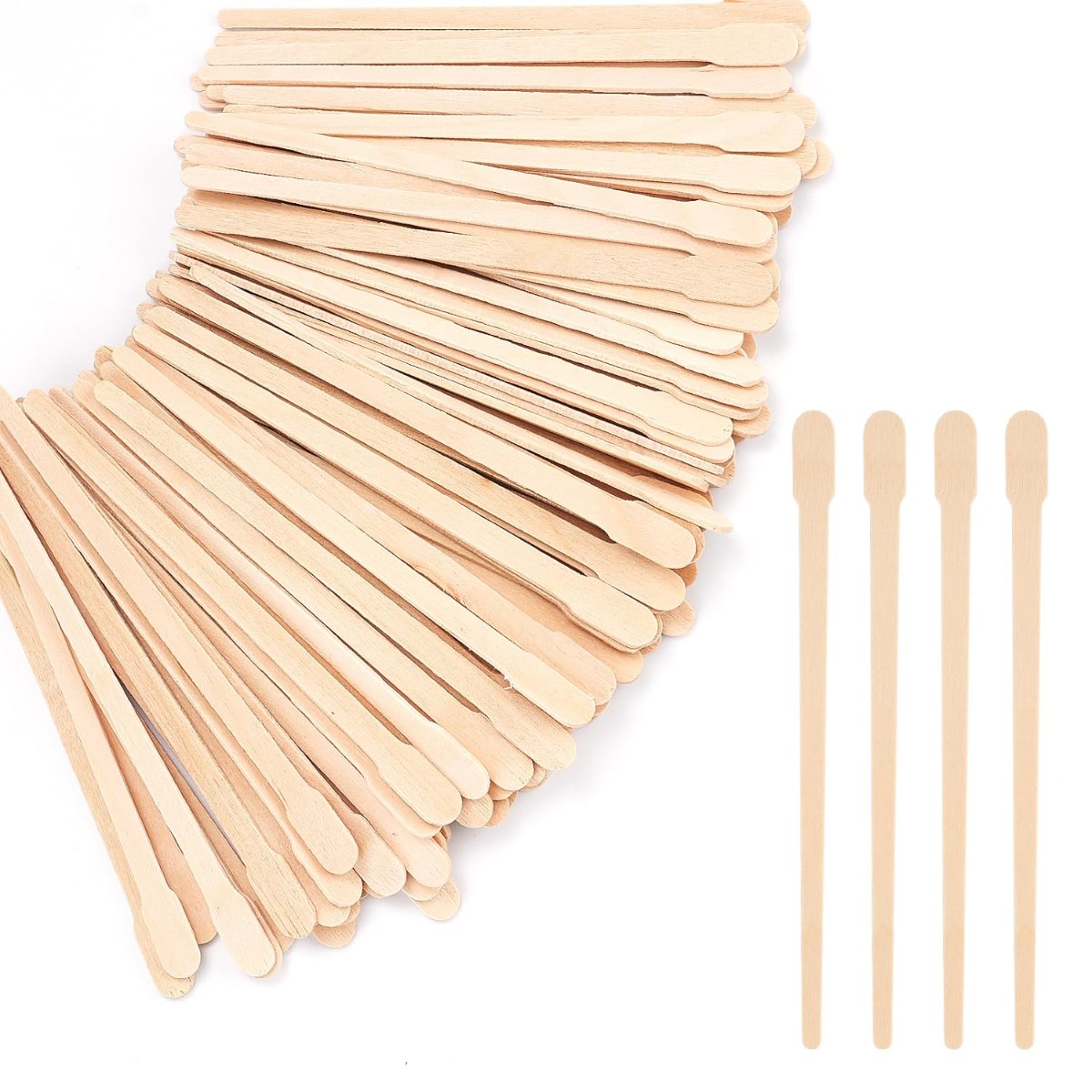 Wax Sticks Made Of Wood - Small Applicators For Waxing Eyebrows, Lips, And Noses For Hair Removal And Skin - Suitable For Spa And Home Use