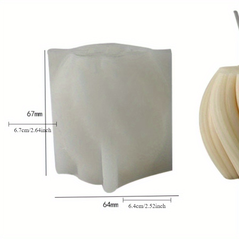 Image of 1pc 3d Rotating Pillar Candle Mold Small Geometric Wave Candle Candlestick Mold Abstract Art Resin Plaster Mold Decoration Ornaments Mold Valentine's Day Gift