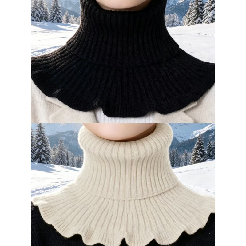 TEMU 2pcs (warm Scarf 2pcs Set) Elegant High-neck Women's Scarves - Warm Neck Gaiters With Collars, Soft Fabric, Essential Fashion Additions For |