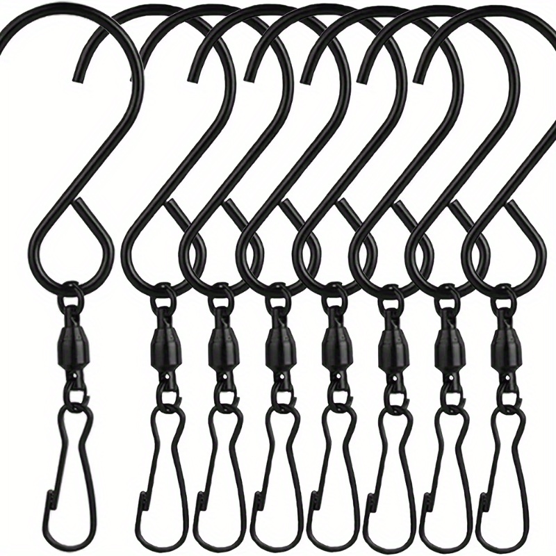 TEMU Set Of 8 Stainless Steel Swivel Hook Clips Designed For Wall Mounting, Ideal For Hanging Windmills, Wind Chimes, And Crystal . Are , Durable,