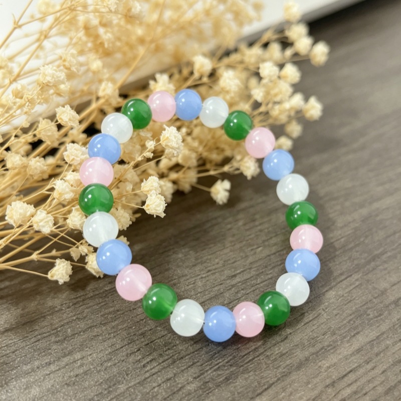 Multi-Element Glass Bead Bracelet, Versatile Everyday Accessory