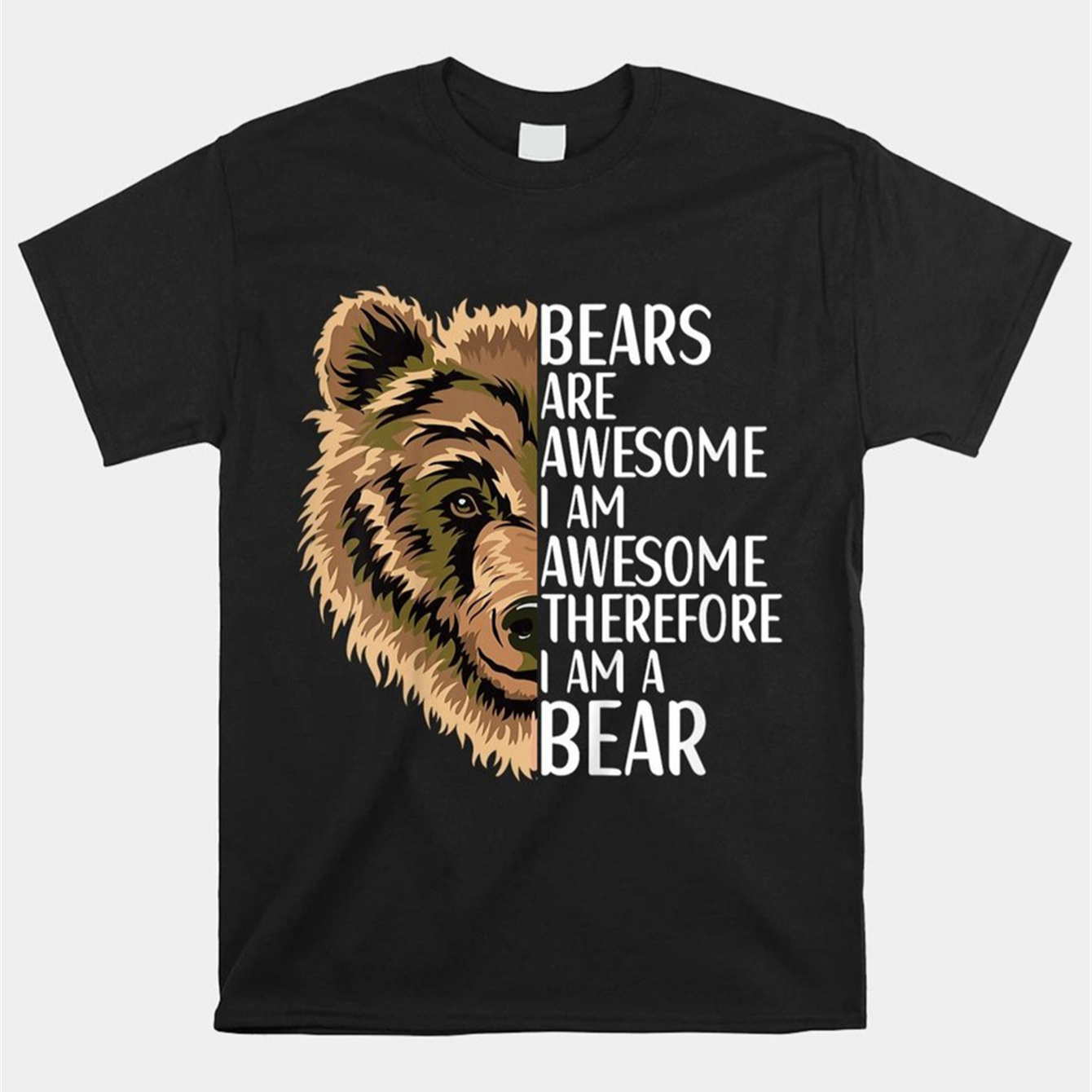 

2024 Men' Black Casual Short Sleeved T-shirt 220g, Printed With Bear Clothing And Bear