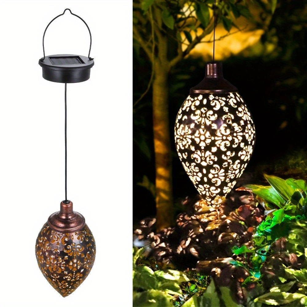 

Garden Solar Landscape Light Led Lantern Outdoor Hanging Waterproof Light Hollow Decorative Projection Lamp For Hotel/ Catering/ Event Holding