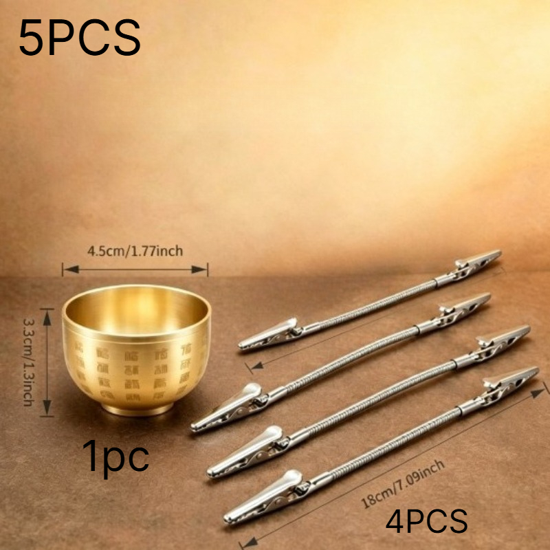 TEMU 5pcs Set Of 1 Incense Holder With 4 Adjustable Gooseneck Clips, Tabletop Line, Incense Holder, Fireproof Ash Capture, Anti Incense Holder,