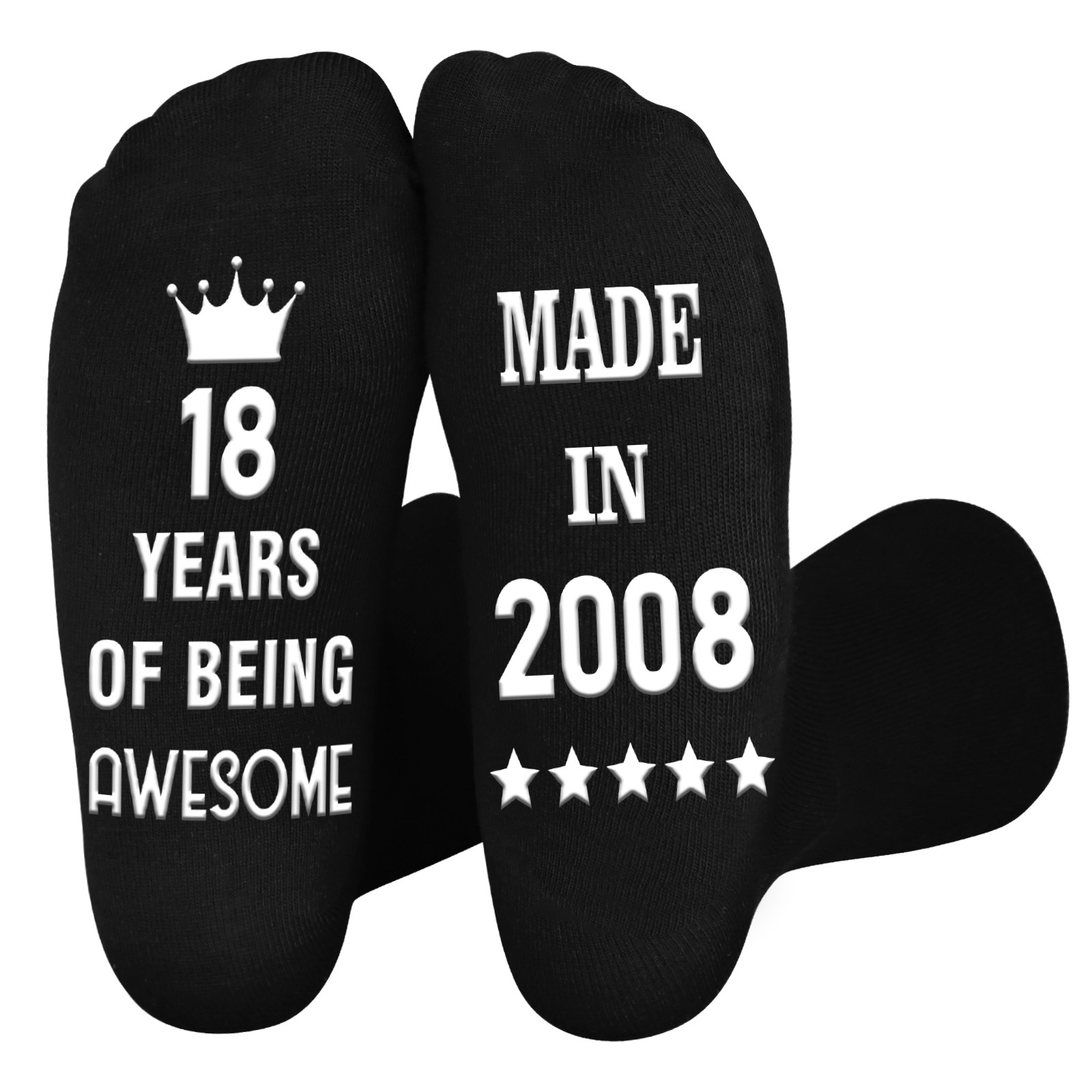 TEMU 1 Pair Men's 18th Birthday Socks - Funny Coming-of-age Gift Suitable For Teens, Athletic Lettering Socks With Age Number, Novelty Gift For