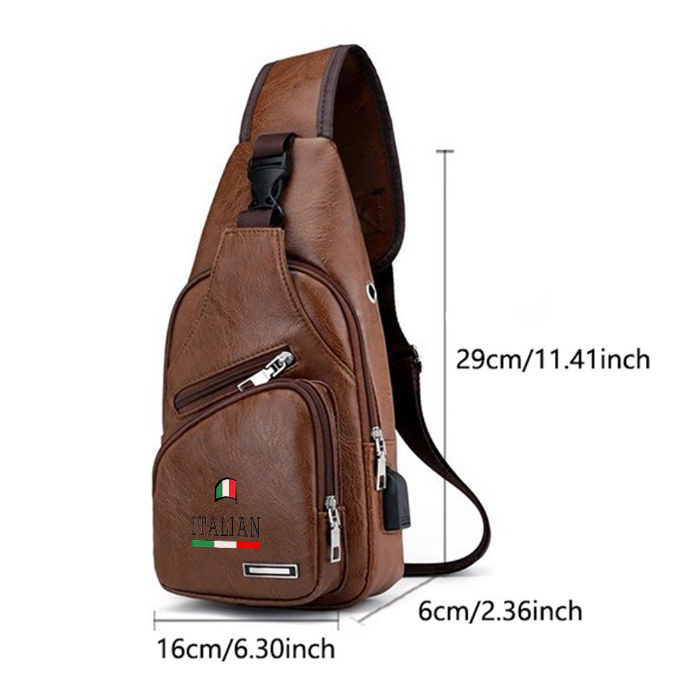 Sac Bandoulière Sport Homme — Style Italy Multipoches Nouveau Sac Bandoulière de Sport en Plein Air ITALY pour Homme, Sac Banane, Sac de Poitrine de Sport, Sac à Bandoulière Décontracté avec Sangle Réglable et Conception Multi-Poches, Convient pour le Voyage, la Pêche et les Trajets Quotidiens