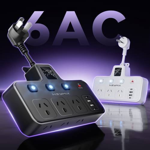 power board usb with individual switch 10in1 protector powerboard with 6 outlets 2 usb c 2 usb a 2400w strip short flexible cable and overlord switch for home office