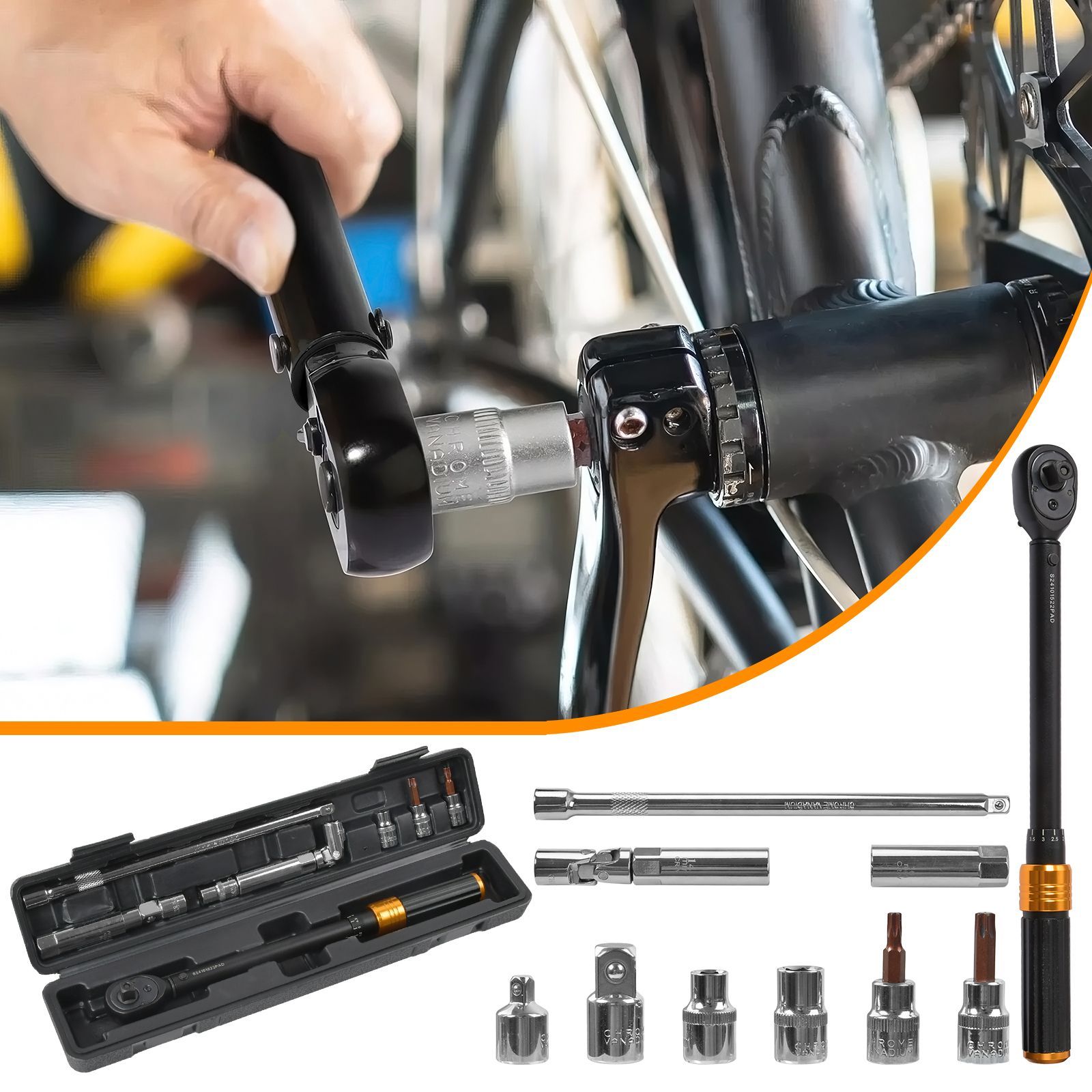 11pcs 3/8 Inch Adjustable Torque Wrench Set