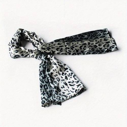 simple leopard print stylish completely natural silk scarf wrap shawl small