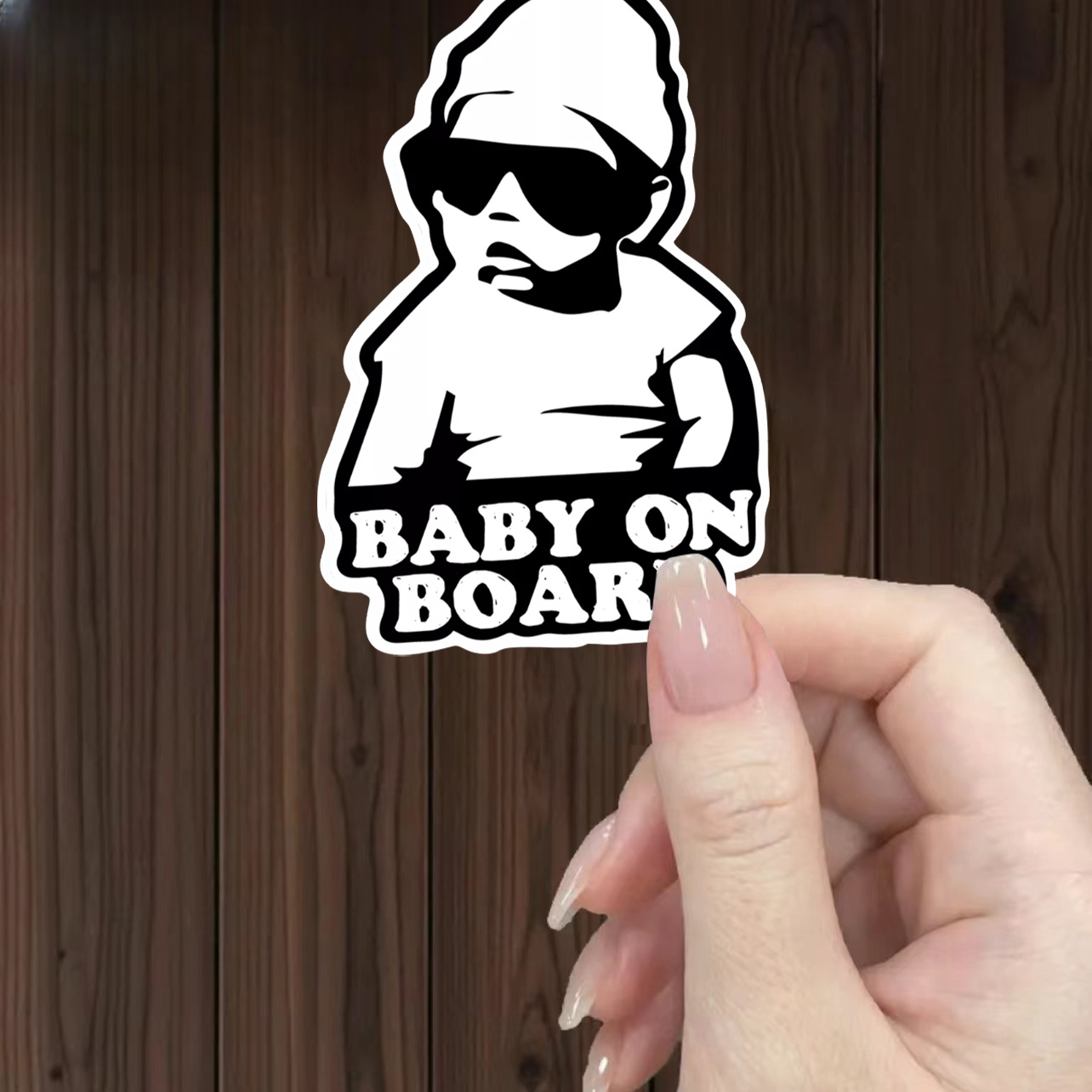 Baby On Board Funny " Hangover" White Vinyl Decal | 6x4 Inches, Car Window Or Laptop Sticker Baby On Board Decal - Foto 2