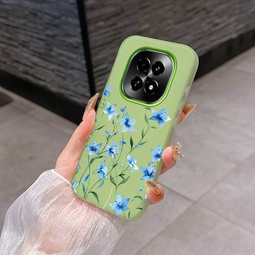 phone case water floral pattern jelly color dual layer phone case soft hard suitable for oppo realme 15t 14t c75x c71 c63 c55 c53 c21y c20 c15 c12 c51 c11 14x 12 11 note 70 narzo n65 comfortable grip dual layer