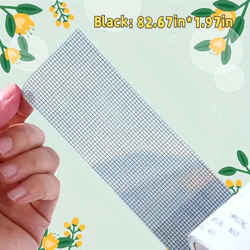 TEMU 210cm Long, 5cm Wide (82.67in X 1.97in) Window Barrier Repair Tape, Self-adhesive Mesh Patch Set, Fiberglass Covering For Doors And Windows,
