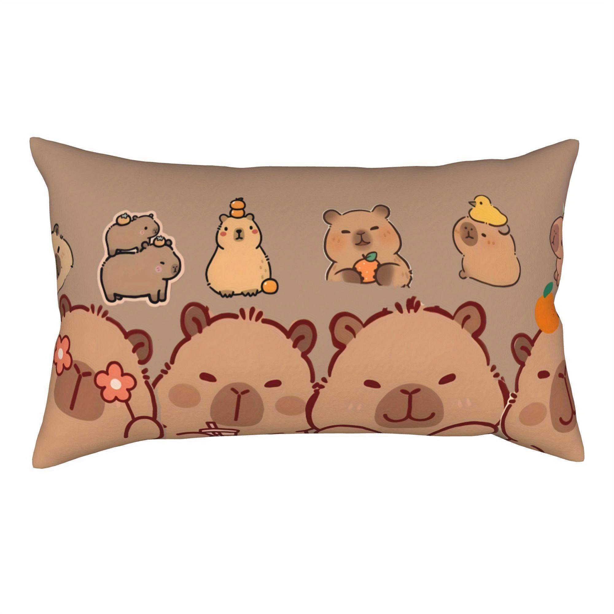 TEMU 2D Plat - 1pc, Taie d'oreiller décorative 2D plate, motif chapeau et animé , accessoire de chambre fantaisiste (Impression 2D plate simple face,