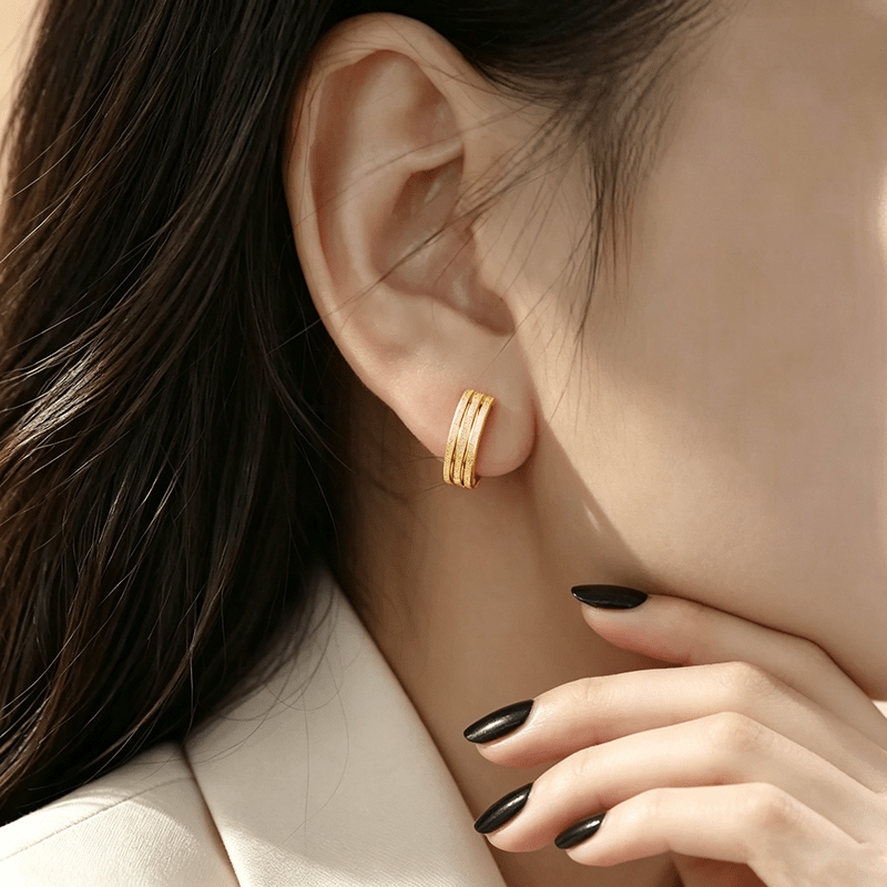 Light Luxury Multi-Layer C-Shaped Wide Hoop Earrings