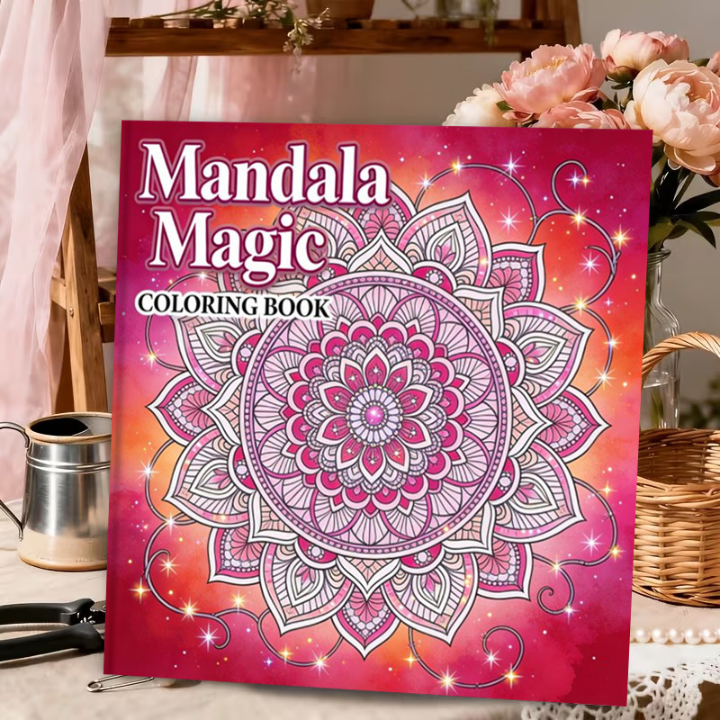 TEMU A Mandala Pattern Coloring Book, Designed For Adults And Teens, Featuring 24 Pages Of Exquisite Patterns, 7.87x7.87 Inches, Suitable As A Gift