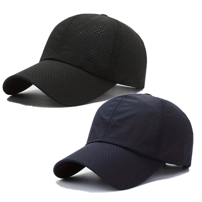 TEMU 2pcs Spring Summer Breathable Baseball Cap Men's Outdoor Leisure Quick Dry Baseball Hat Camping Hat Hiking Hat, Christmas Gift