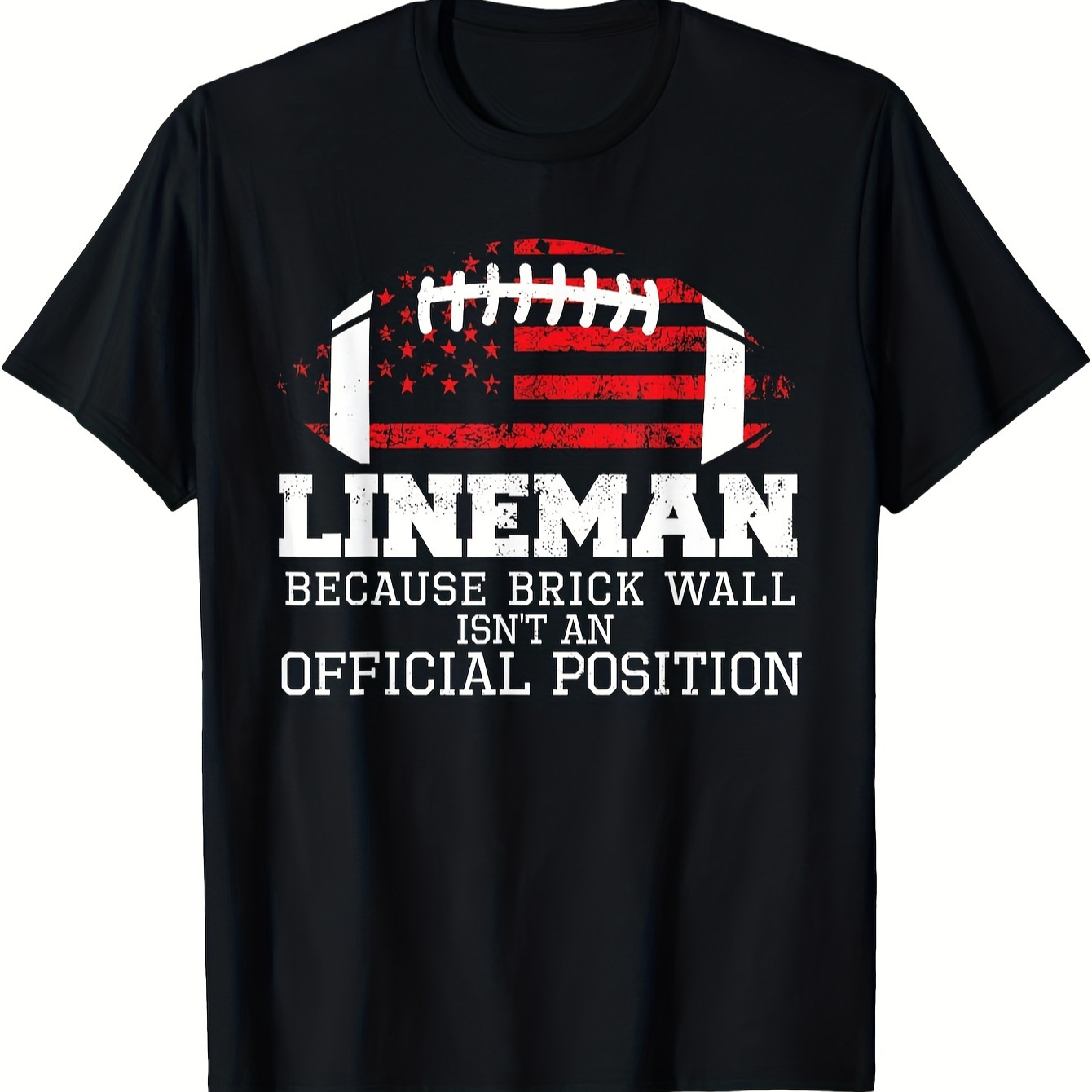 

Men's Breathable Cotton T-shirt With Football Print - Casual Loose Fit, Machine Washable, All