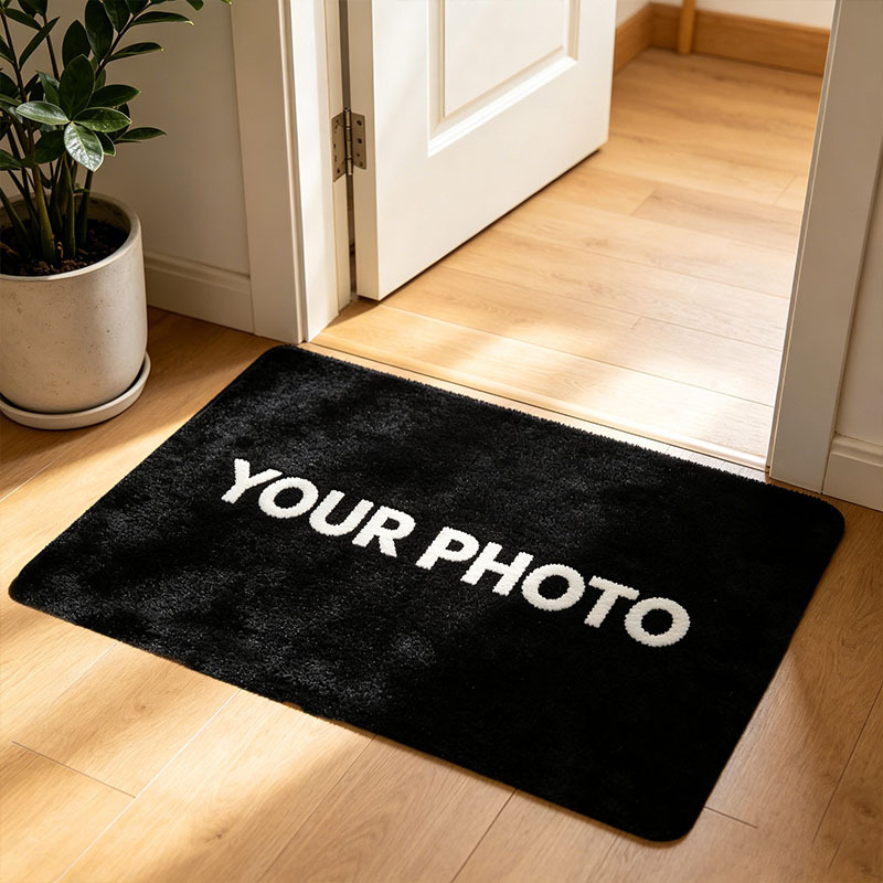 TEMU 1pc Personalized Photo/text/ Doormat - Suitable For Wedding Gifts, Housewarming, Mother's Day - Soft Machine-washable With Backing, Photo For